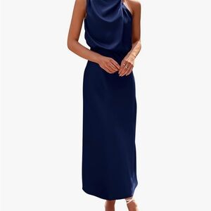 Pretty Garden Blue One Shoulder Sheath Dress for Wedding Guest